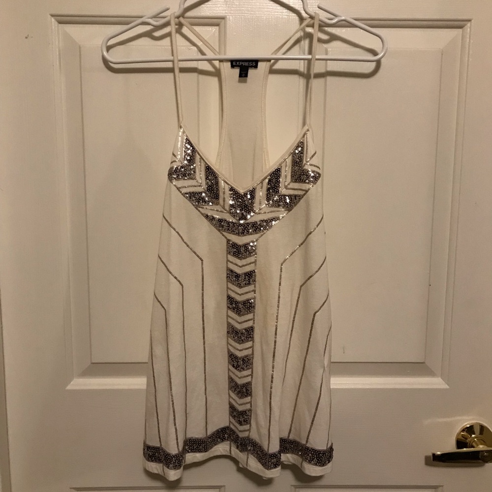 Express sequin tank top
